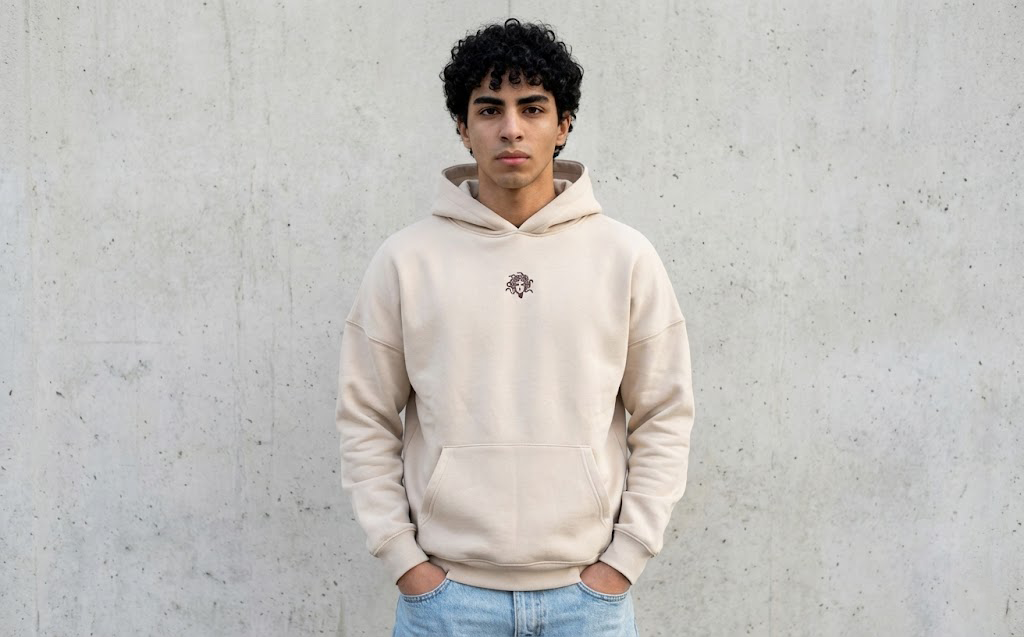 Medusa Beige Hoodie